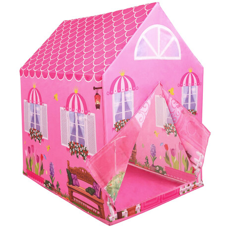 Carpa Casita con Diseño Infantil Colorido 69x103x93cm Rosa