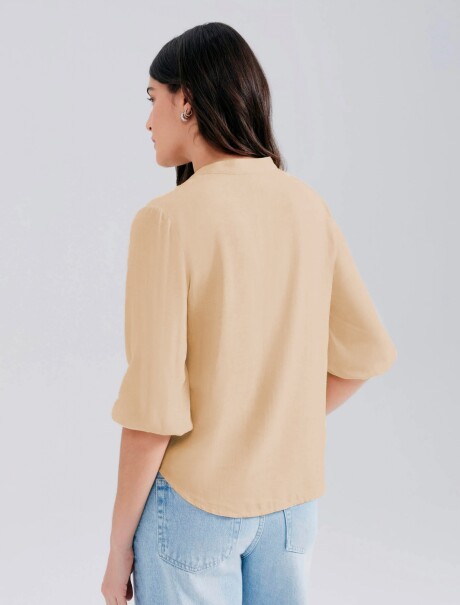 BLUSA FEMENINA ESCOTE V CON BOTONES AMARILLO