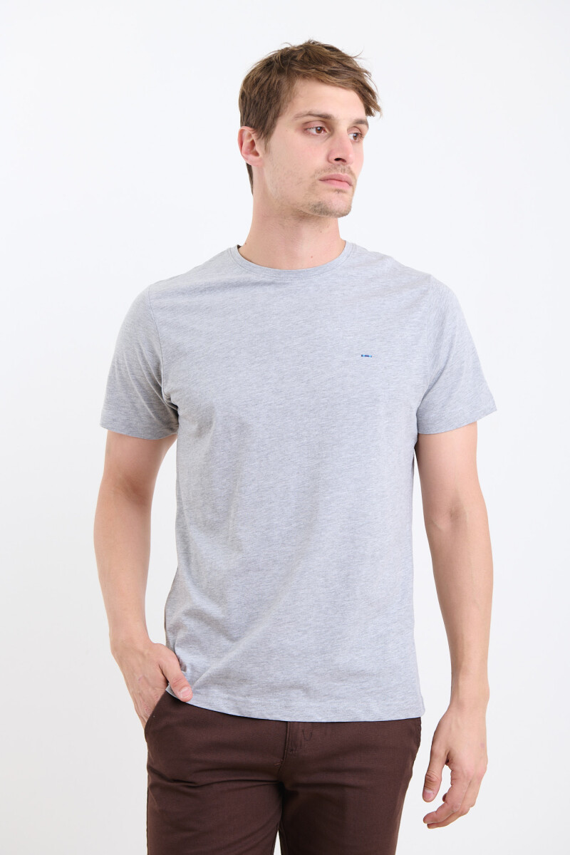 T-SHIRT HARRINGTON LABEL - Gris Medio Melange 