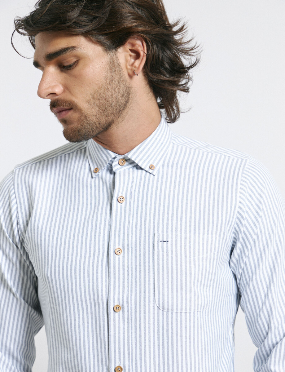 012622 CAMISA HARRINGTON LABEL Gris/natural