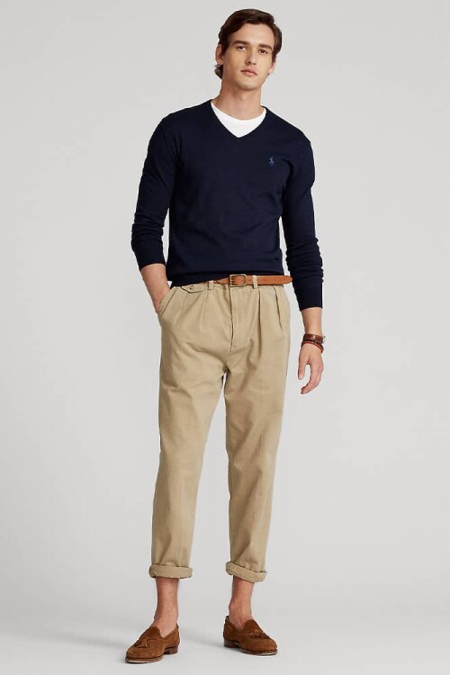 Sweater Polo Ralph Lauren V neck Hunter Navy