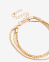 Pulseras Flexibles Sets Metal Pulsera Triple Cadena - Dorado