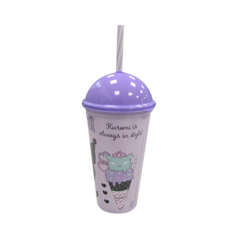 Vaso Plástico Milk Shake con Pajita Kuromi 500 ml U