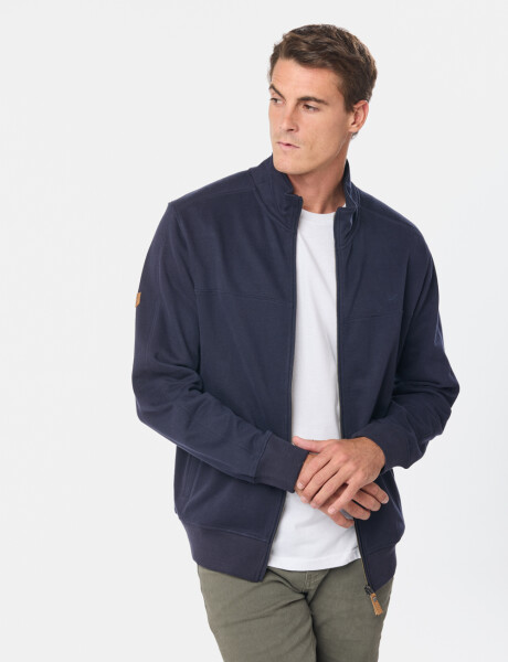 CAMPERA DE FELPA CUELLO ALTO Azul
