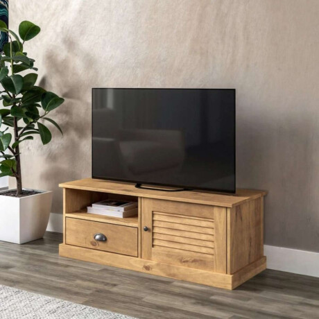 Rack de TV 1 Puerta 1 Cajion Li­nea Valenciana Natural