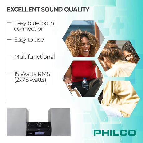 Sistema de Sonido Philco PES3515 BT 15W Estéreo CD-R/RW FM 001