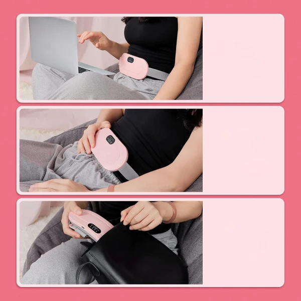 Cinturon Almohadilla Aliviador Dolor Mestrual Termica Recargable Variante Color Rosa