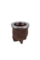 Mate ceramica camionero cuero chancho acero grande Marron