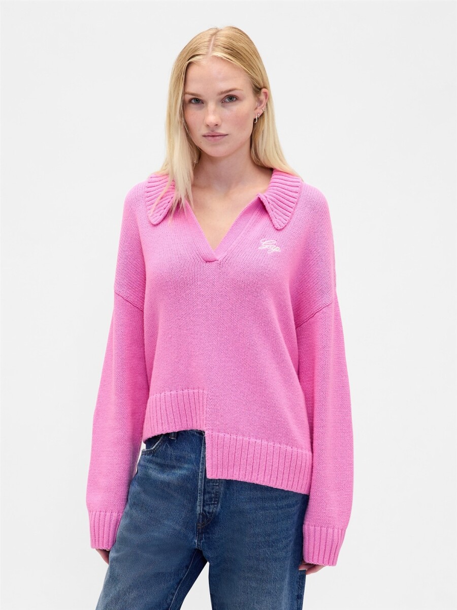 Buzo Polo Logo Gap Mujer - Pretty Pink 