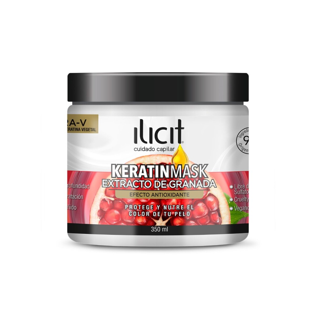 Ilicit Máscara 350 ml - Keratin mask extracto de granada 
