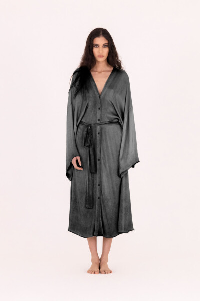 VESTIDO KIMONO Gris