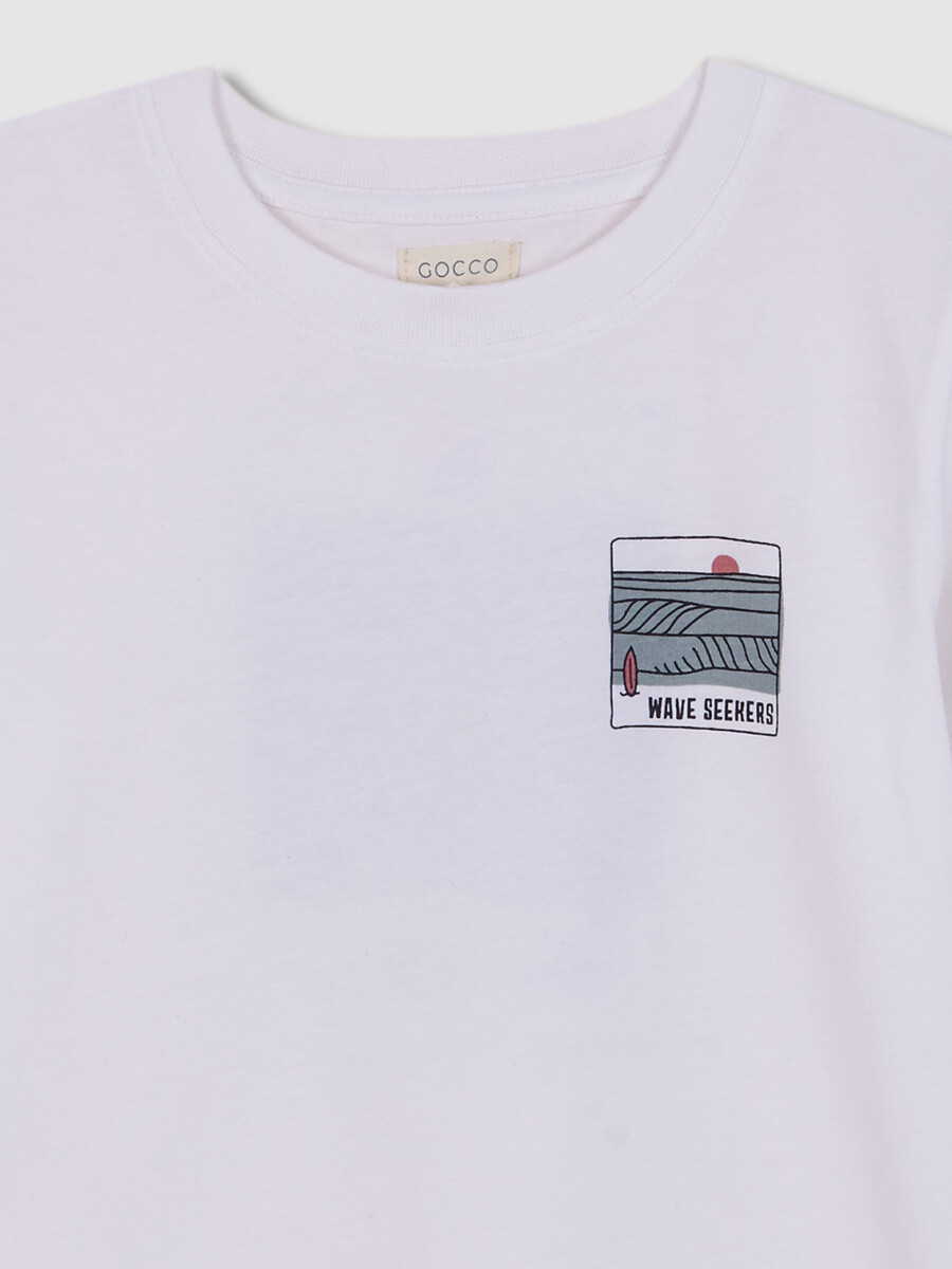 Camiseta Print Waves Blanco