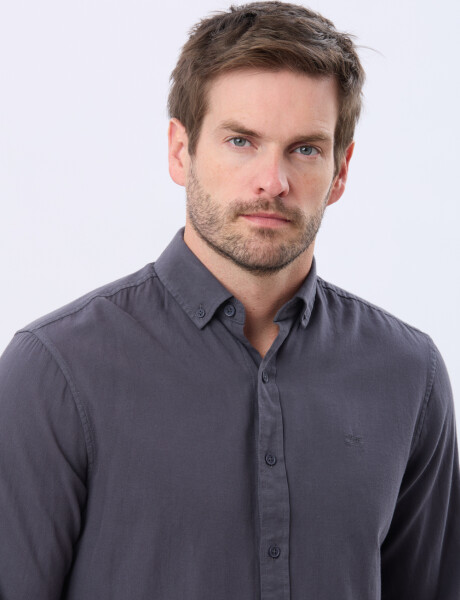 CAMISA LISA LAVADA Azul