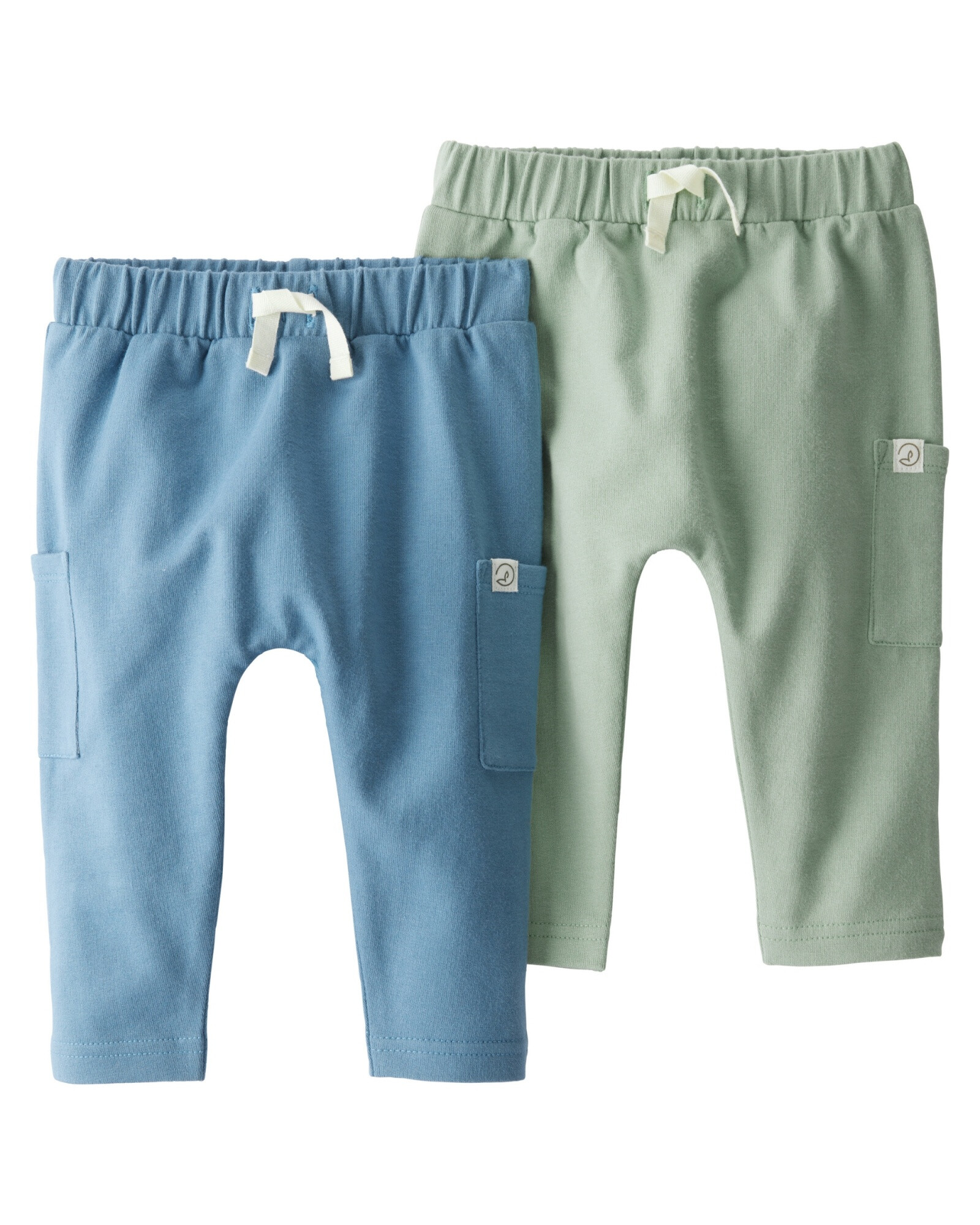 Pack dos pantalones de algodón orgánico, con bolsillos Sin color