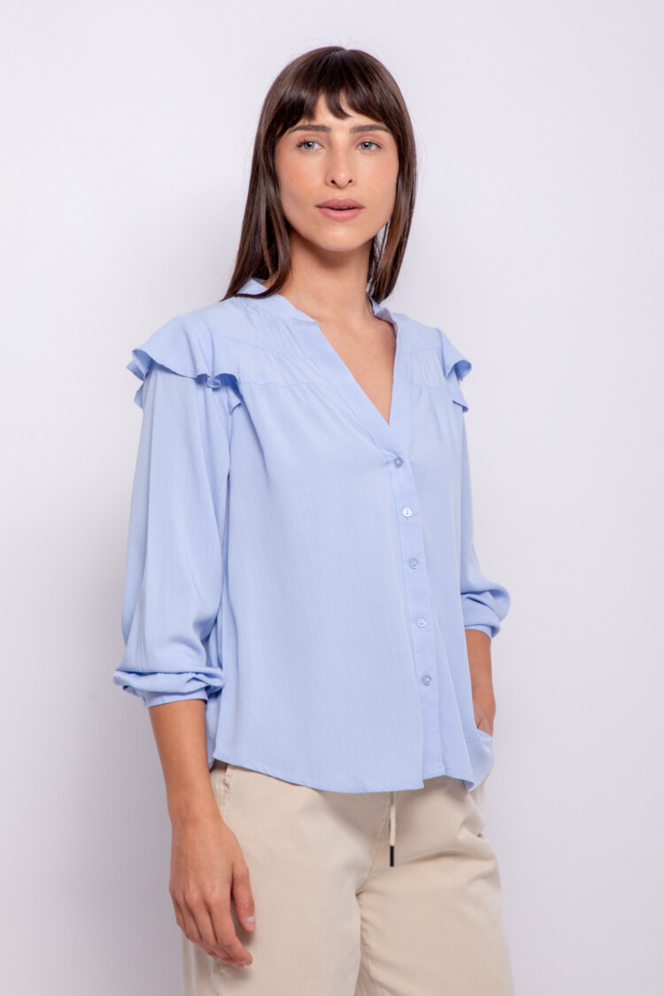 CAMISA BENTON Celeste Pastel