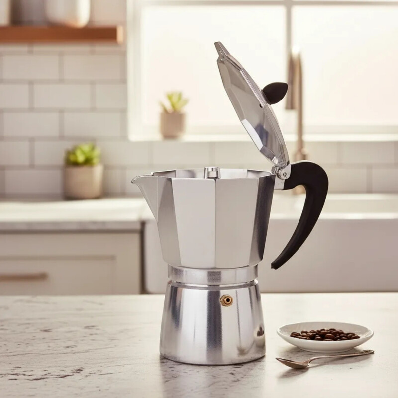Cafetera Italiana en Aluminio 9 tazas Plateado