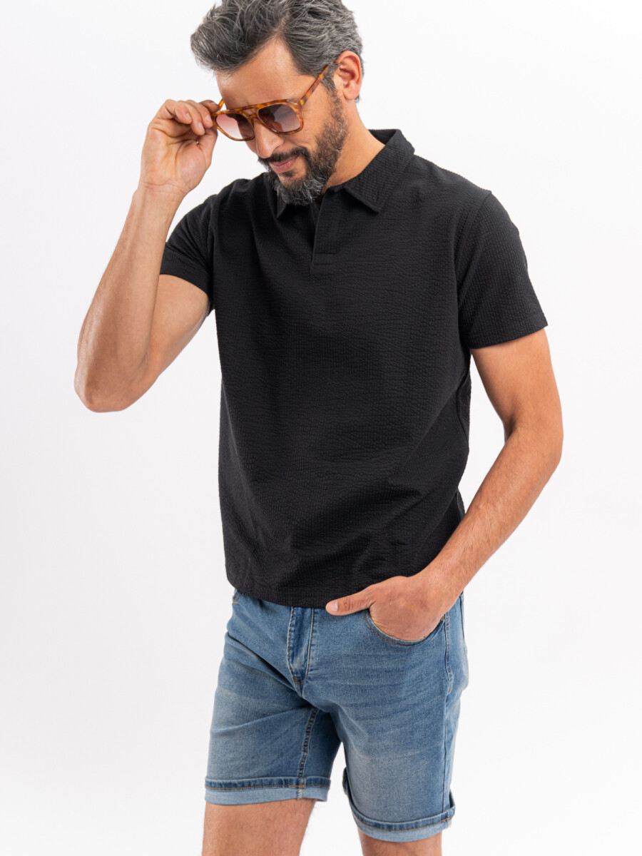 Remera cloque - negro 