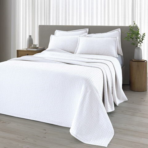 Juego Colcha y Funda Dohler Provenza 2 Plazas 100% Microfibra BLANCO