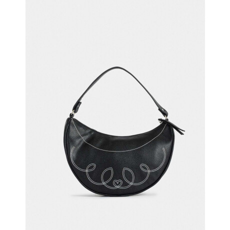 Bandolera Con Bordado Corazón Negro