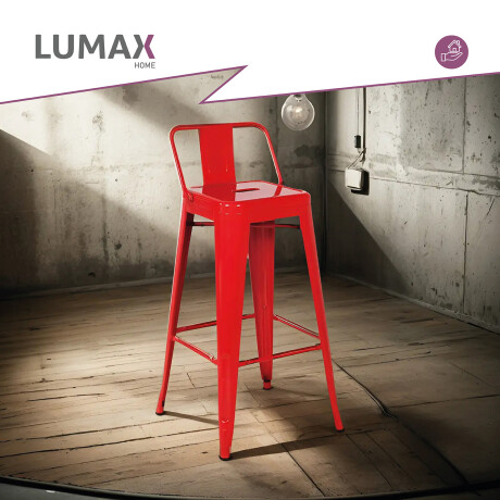 Taburete Tolix en metal con respaldo Rojo