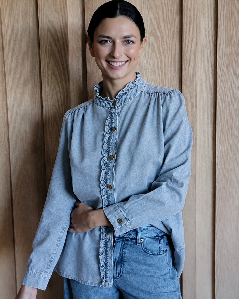 Camisa Magda - Denim Celeste 