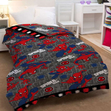 Acolchado infantil 1 Plaza 100% Microfibra Spiderman Gris