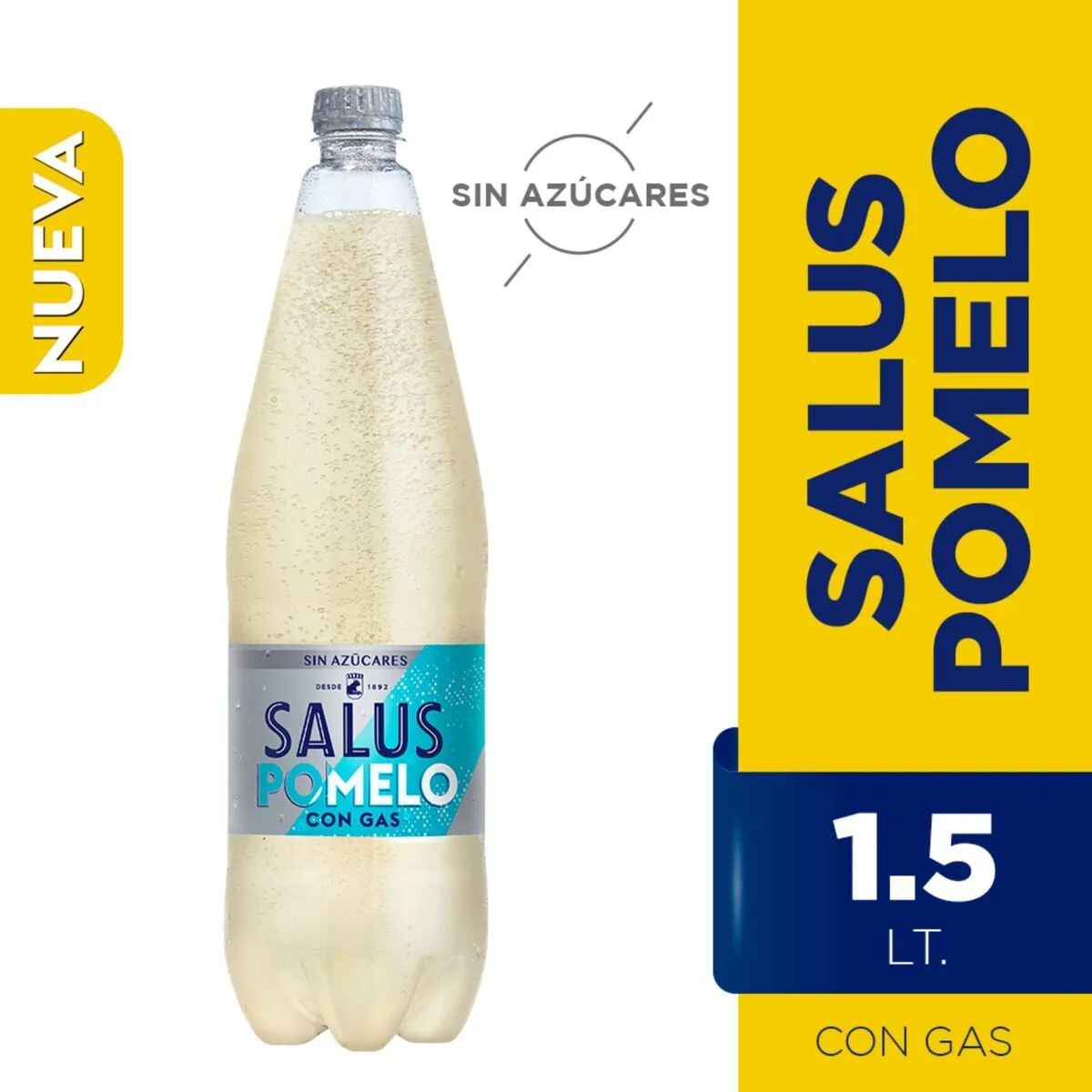 SALUS POMELO CON GAS, SIN AZÚCAR 1.5LT 