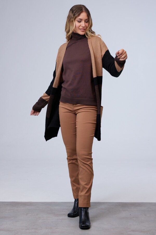 Cardigan Colorblock MULTI/TOSTADO