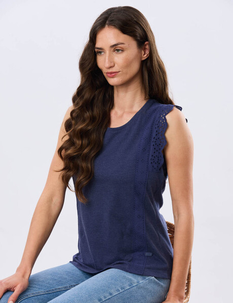 REMERA LISA DE ALGODÓN Azul