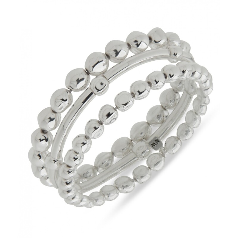 Pulsera Bo Organic Beaded Stretch Silver