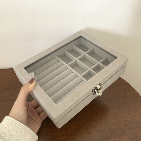 Alhajero c/tapa de vidrio Gris
