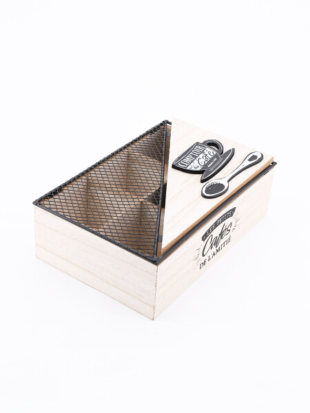 CAJA DE TÉ INDUSTRIAL MADERA