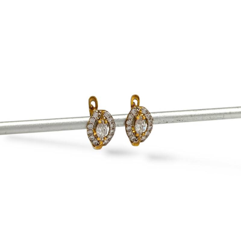 Caravanas Halo de oro - Oro bajo - Zirconia- CA8076 sinpiedra