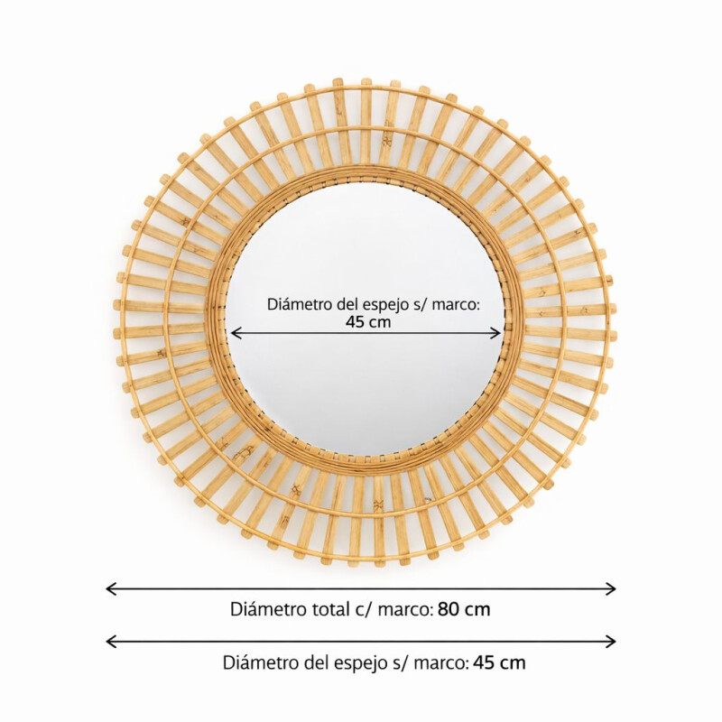 Espejo en Fibra Natural - Estrellas Espejo en Fibra Natural - Estrellas