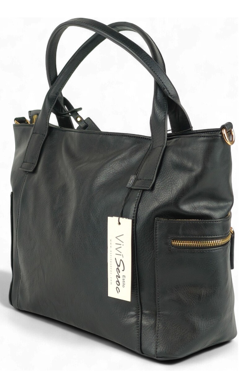 Cartera grande combinada Negro