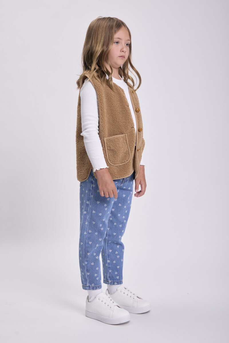 Pantalón jean slouchy estampado Azul Claro
