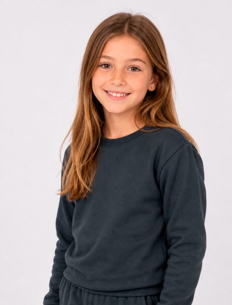 BUZO BÁSICO UNISSEX INFANTIL GRIS OSCURO