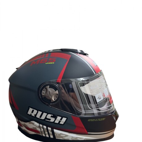 CASCO DE MOTO RUSH INTEGRAL NEGRO MATE, ROJO, BLANCO