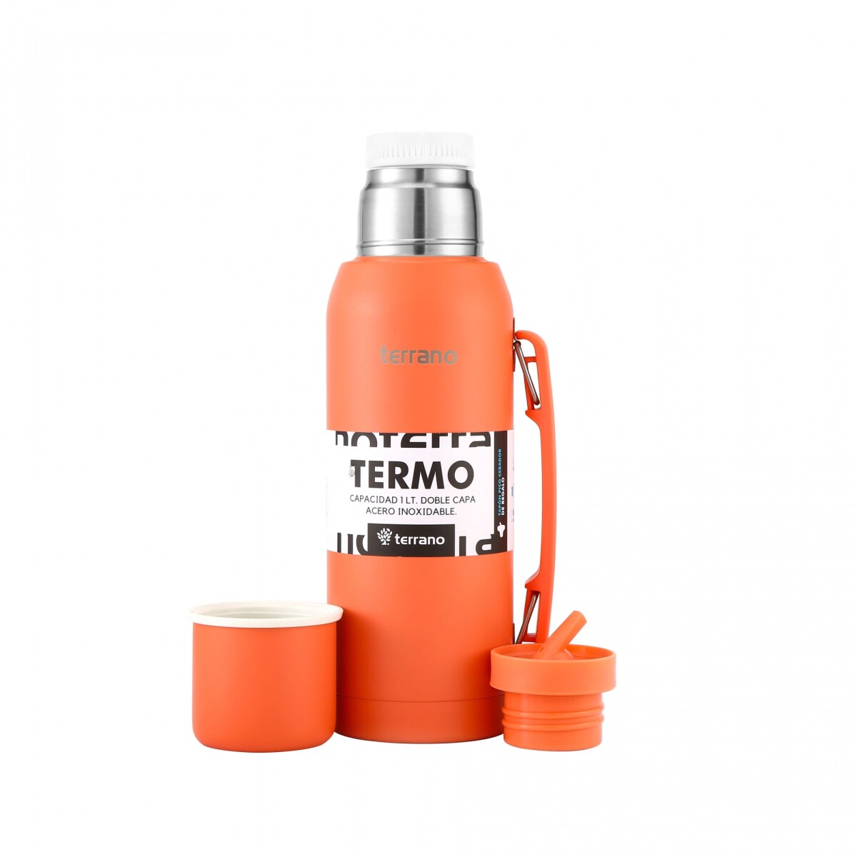 TERMO PREMIUM DE 1LT TERRANO CON MANIJA - CORAL 