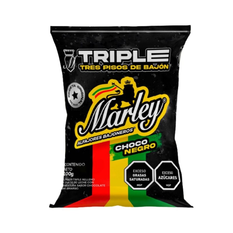 Alfajor triple negro Marley - 1 ud. - 100 g Alfajor triple negro Marley - 1 ud. - 100 g