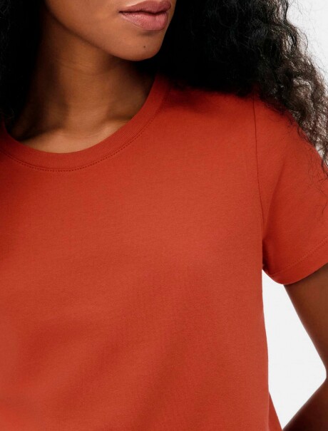 CAMISETA BÁSICA DE ALGODÓN NARANJA