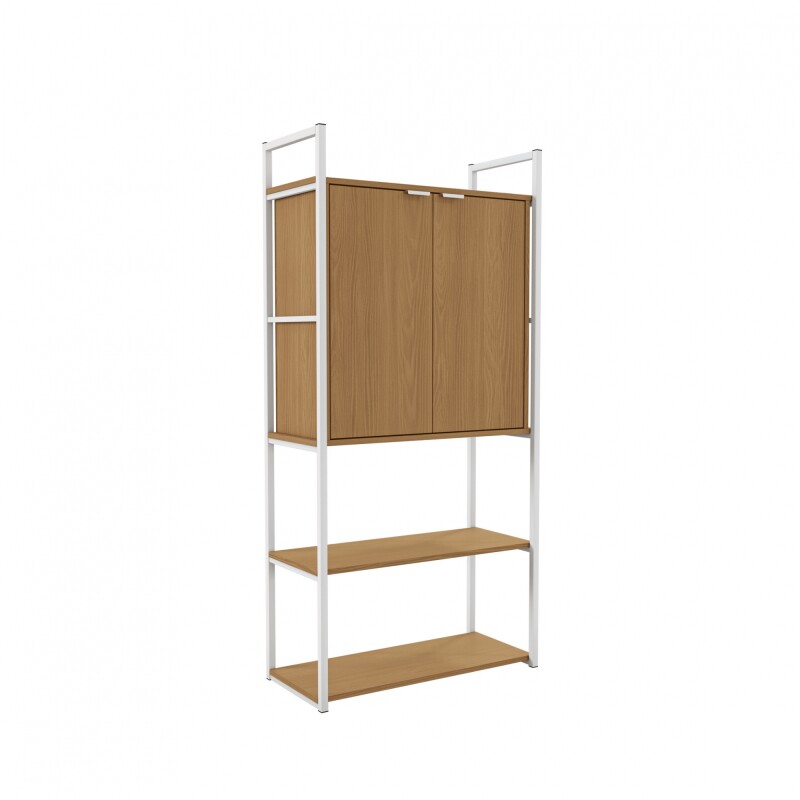 Estanteria 2 puertas abajo / 2 Estantes canela y Blanco Estanteria 2 puertas abajo / 2 Estantes canela y Blanco