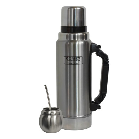 Set Matero Termo 1,25L + Mate 120ML + Bombilla Regalo Comet Plateado