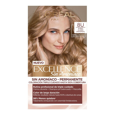 Tintura Para Cabello L'Oréal Paris Excellence Nudes No Amoniaco 8U Rubio Claro Universal Tintura Para Cabello L'Oréal Paris Excellence Nudes No Amoniaco 8U Rubio Claro Universal