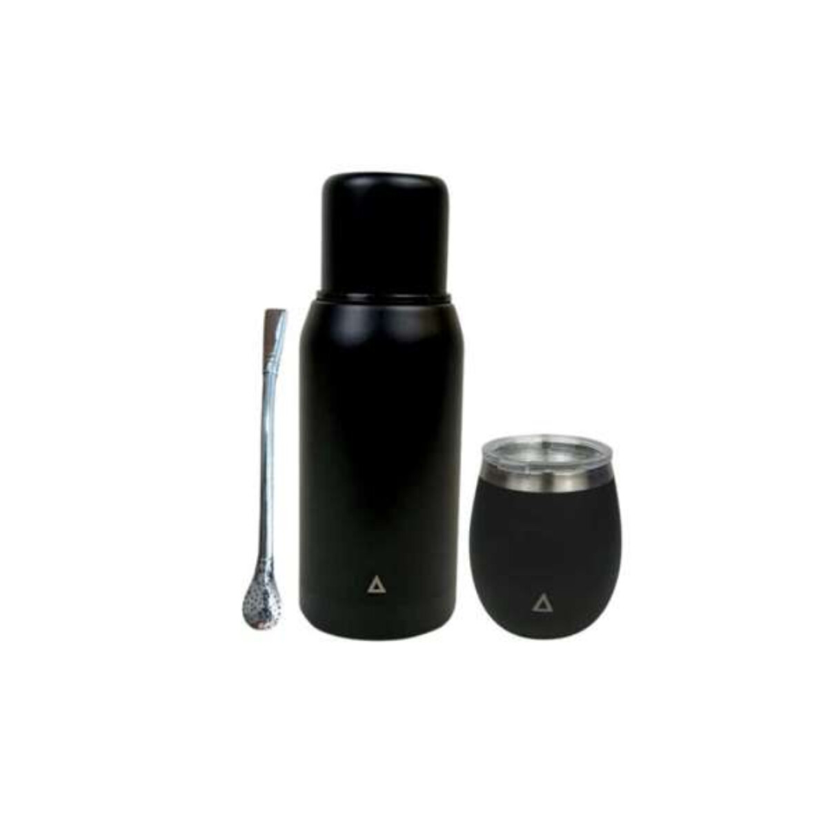 Kit Matero Negro, Termo 750ml, Mate y Bombilla. - Sc 