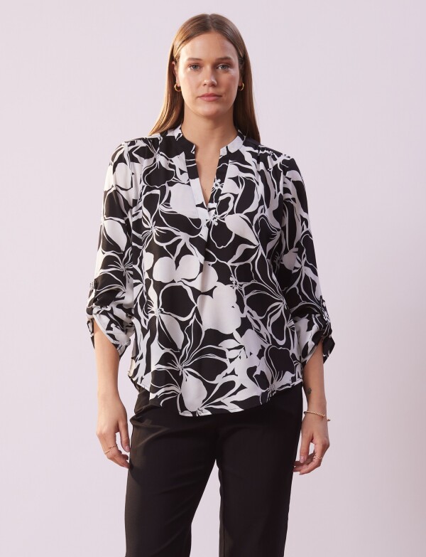 Blusa Printed NEGRO/BLANCO
