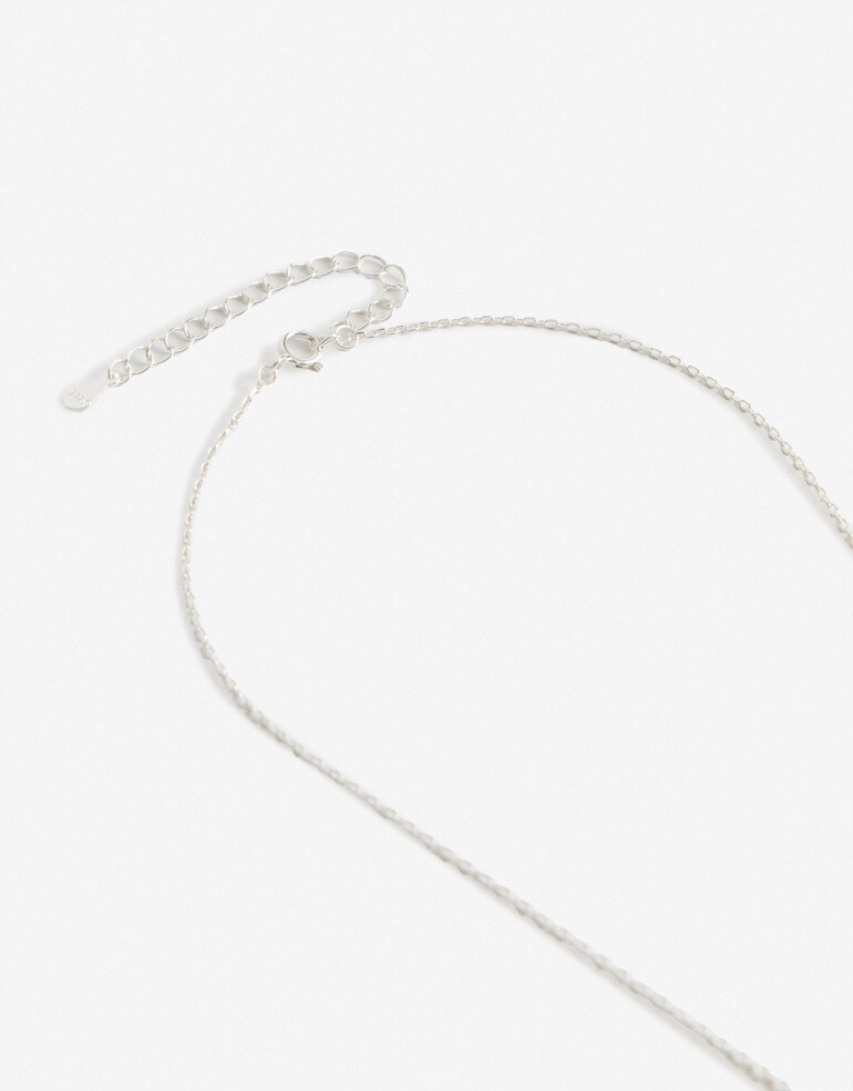 Cadena Corta con Dije Perla Cadena Con Dije Plata 925 - Plateado