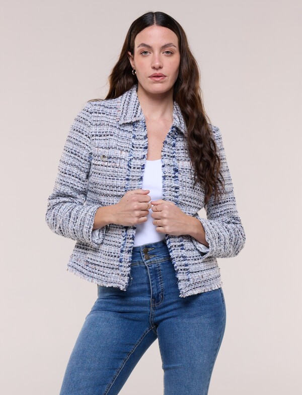Chaqueta Bouclé Tweed MULTI/AZUL