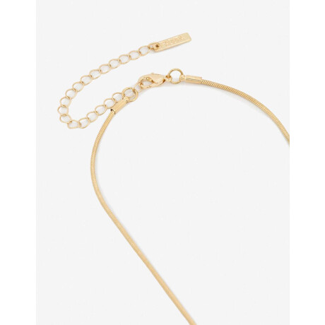 Collar Largo Con Dije Metálico Dorado