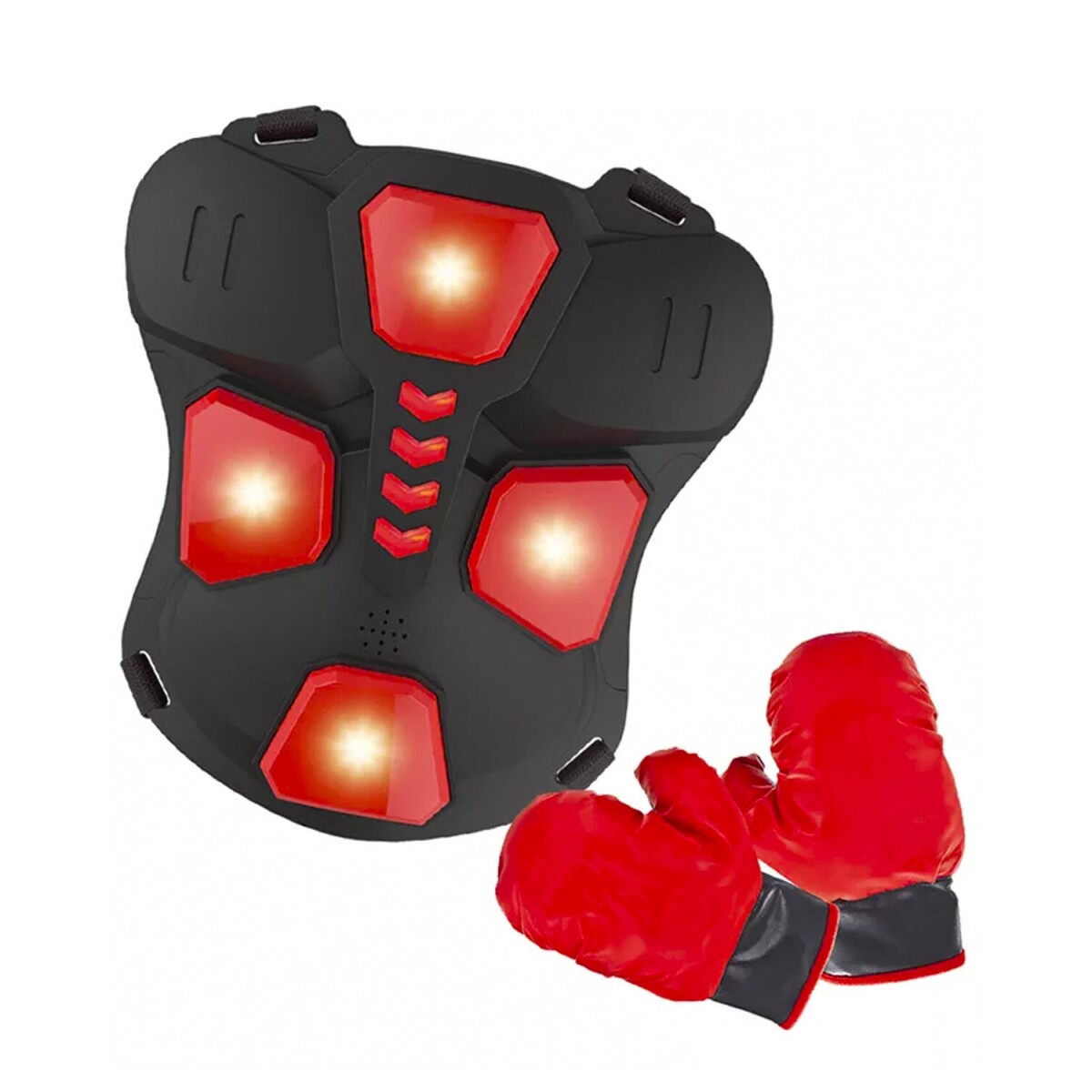 Juego boxeo con guantes y chaleco luminoso 